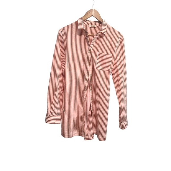 For Love and Lemons Orange Stripe Button Front Shirt in Excellent Condition - Picture 2 of 7